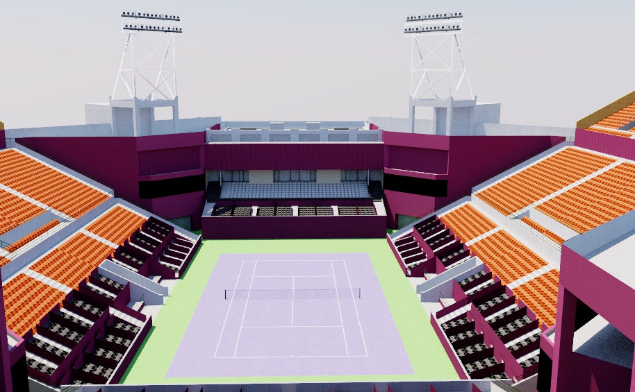 Khalifa International Tennis Doha Qatar 3D model Genius Gerry