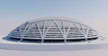 Load image into Gallery viewer, National Stadium Singapore 3D model