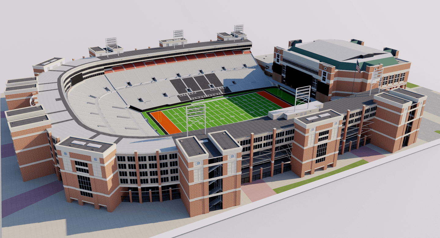 Boone Pickens Stadium - Oklahoma University Stadium USA 3D model