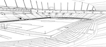 Load image into Gallery viewer, Letzigrund Stadium Zurich Switzerland football soccer athletics render
