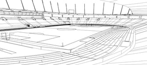 Letzigrund Stadium Zurich Switzerland football soccer athletics render