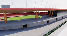 Load image into Gallery viewer, Letzigrund Stadium Zurich Switzerland football soccer athletics render
