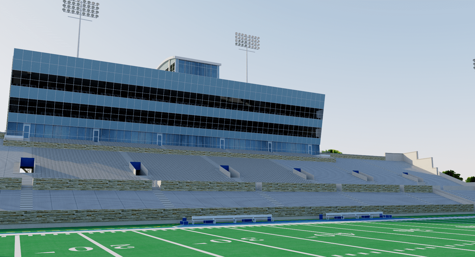 Skelly Field at HA Chapman Stadium University of Tulsa USA 3D model