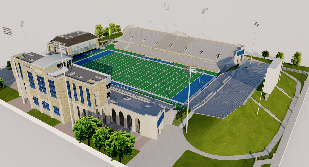Skelly Field at HA Chapman Stadium University of Tulsa USA 3D model