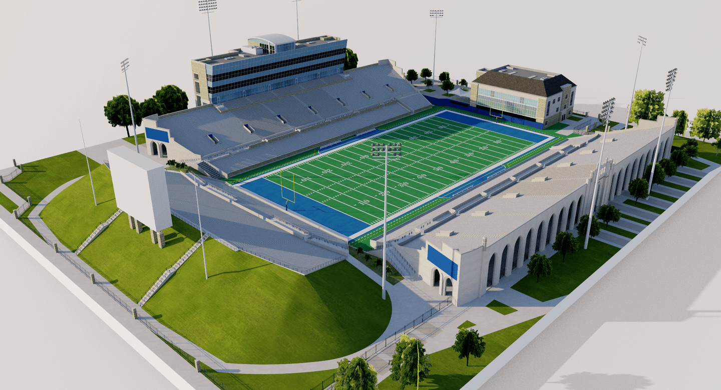 Skelly Field at HA Chapman Stadium - University of Tulsa USA 3D model