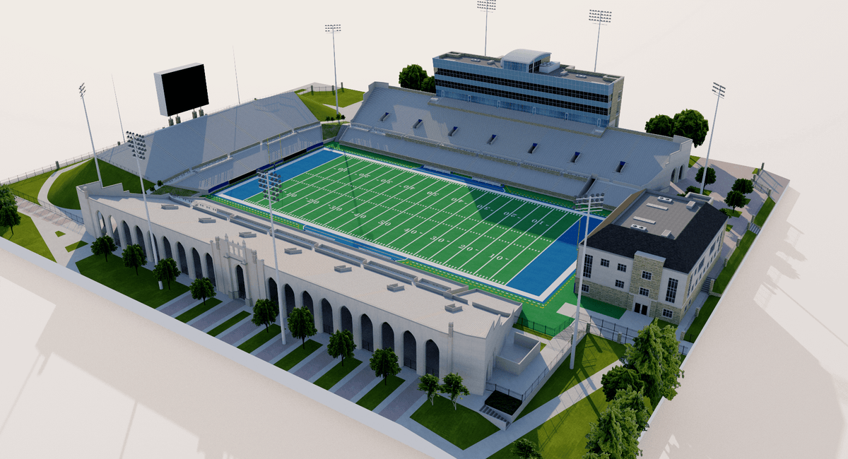 Skelly Field at HA Chapman Stadium University of Tulsa USA 3D model