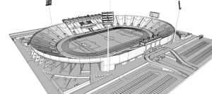 sultan qboos sports complex stadium 3D Oman
