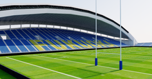 Load image into Gallery viewer, Level5 Stadium in Fukuoka, Japan, home of Avispa Fukuoka, detailed 3D stadium model showing the football arena, exterior architecture, seating bowl and sports complex, created by Genius&amp;Gerry for 3D visualization, broadcast graphics, virtual production, VR, AR and architectural projects.
