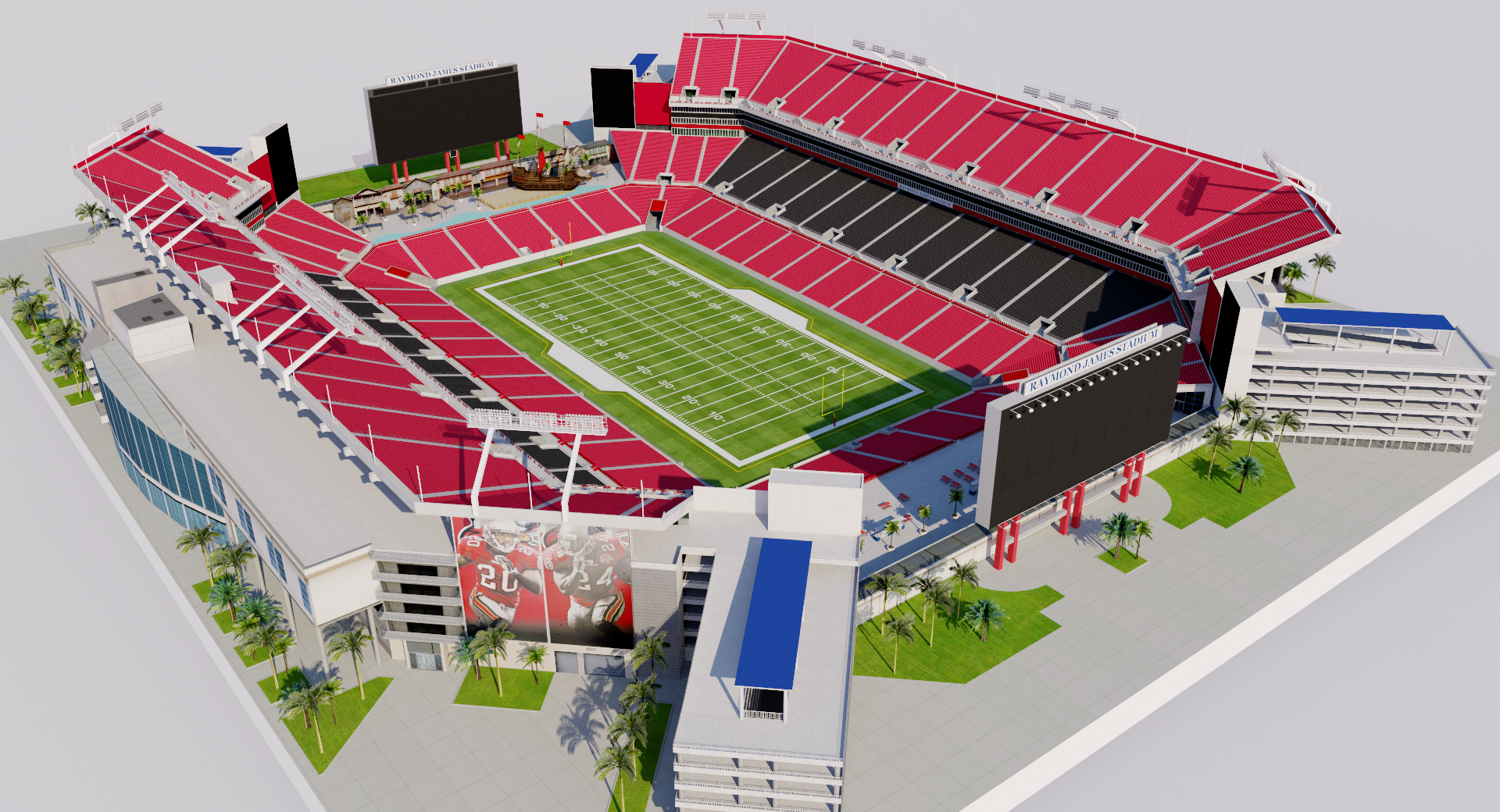 NFL レイモンドジェイムススタジアム ジオラマ Raymond James Stadium - Tampa, Florida USA 3D model
